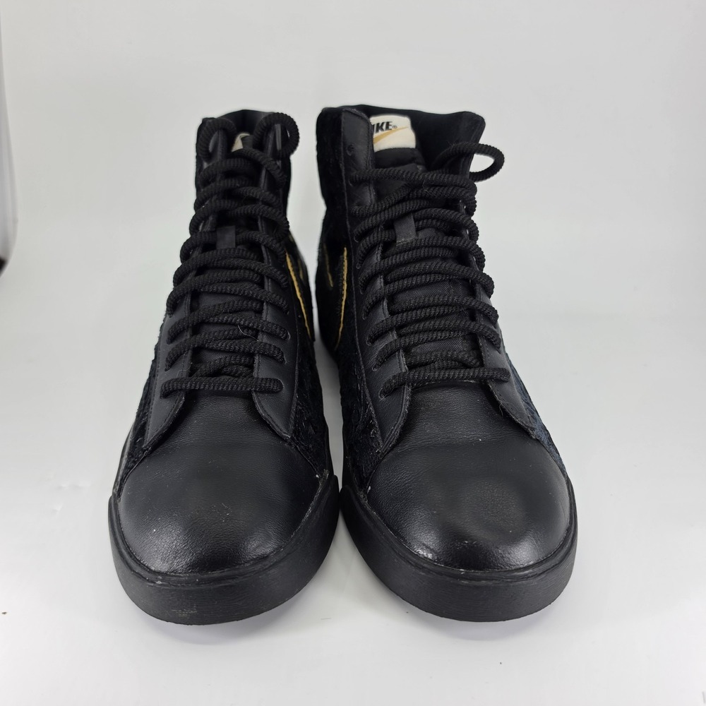 Nike Blazer Mid Black VELVET Floral Metallic Gold Sneakers AV8437 Womens 11 - Picture 3 of 10